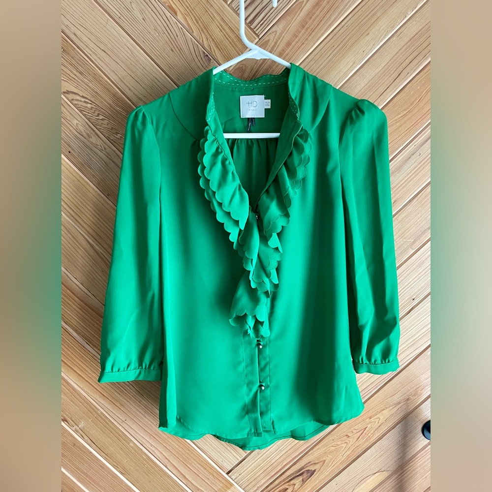 Anthropologie ruffle front blouse